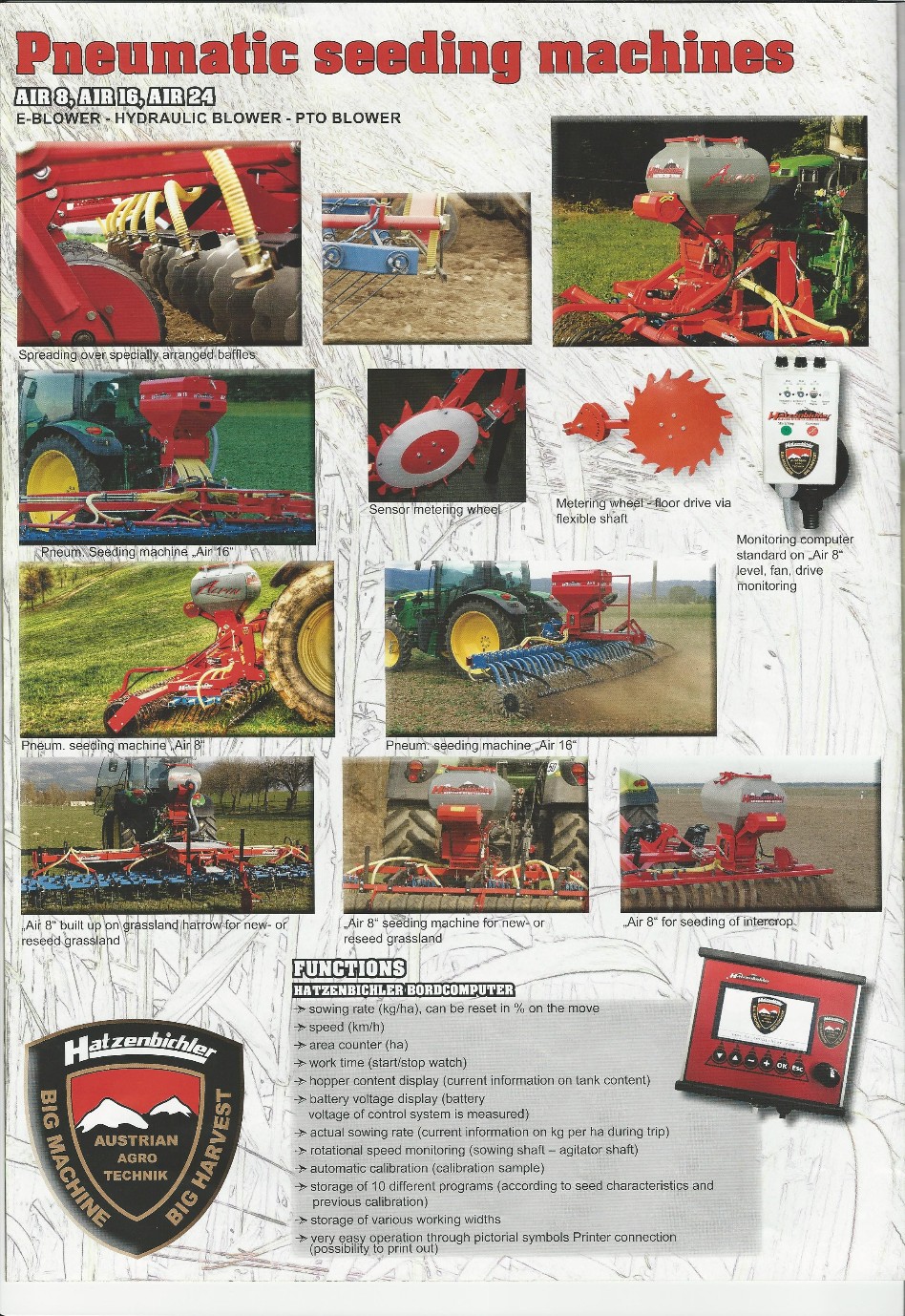 Pneumatic seeding machines